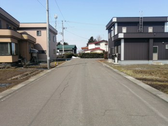 �O�ʓ��H�܂ތ��n�ʐ^�@�O�ʓ��H�͓~�G�������܂��B